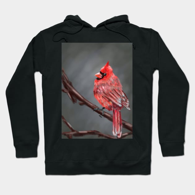 Red Cardinal Hoodie by hannahnking